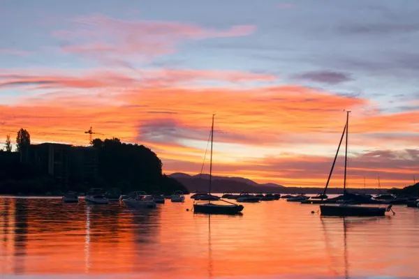 atardecer en la poza de pucon